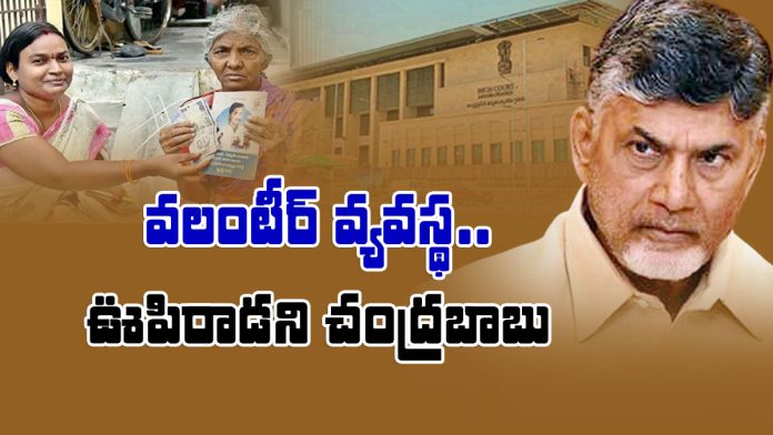 chandrababu suffocating with orders of high court on the voluntary system